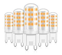 RuLEDne 5 bombillas LED G9 5 W 500 LM 3000 K blanco cálido 52 x 2835SMD en lugar de 50 W, bombillas halógenas AC100 - 240 V, sin parpadeo, no regulable, 5 W LED G9