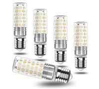 RuLEDne Bombilla E27 LED blanco cálido 2700 K, 7 W, bombilla E27 maíz, equivalente a bombilla halógena 60 W, 70 W, sin parpadeo, AC175-265 V, 760 LM, 360 ángulos (7W 6000K 5PCS)