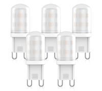 RuLEDne Bombilla LED G9 2W Sustitución para bombilla halógena 28W 25W 20W, Bombilla LED G9 Blanco cálido 2700K, AC 220V-240V, CRI 85+, Sin parpadeo, ángulo de 360 grados (2700K 5PCS)