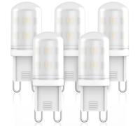 RuLEDne Bombilla LED G9 2W Sustitución para bombilla halógena 28W 25W 20W, Bombilla LED G9 Blanco cálido 2700K, AC 220V-240V, CRI 85+, Sin parpadeo, ángulo de 360 grados (4000K 5PCS)