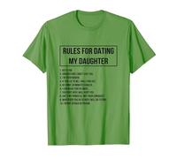 Rules For Dating My Daughter Novelty Graphic Cool Designs Camiseta, Hombre, Hierba, 3XL