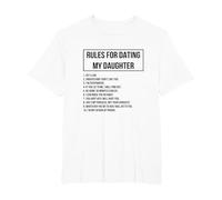 Rules For Dating My Daughter Novelty Graphic Cool Designs Camiseta, Hombre Tallas Grandes, Blanco, 5X Alto