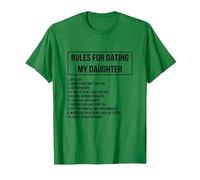 Rules For Dating My Daughter Novelty Graphic Cool Designs Camiseta, Hombre, Verde Kelly, XL