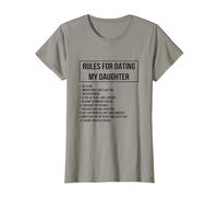 Rules For Dating My Daughter Novelty Graphic Cool Designs Camiseta, Mujer, Pizarra, S