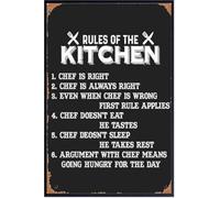 Rules of the Kitchen Chef - Póster decorativo de pared para baño, obra de arte minimalista Your Space Man sin marco, 8 x 12 pulgadas (n.º 478)