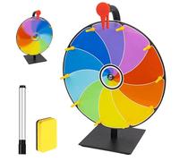 Ruleta de La Suerte, TGKYK 30cm Rueda de la Fortuna con Goma de Borrar y Rotulador, 10 Ranuras La Ruleta de la Suerte, Juego de Rueda de Ruleta para Juegos de Lotería, Juegos para Beber