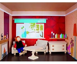 Rulke Rulke22878 - Casa de muñecas con Estante para Sala de Estar