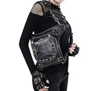 Rullar Riñonera de Halloween para mujer, estilo punk, para senderismo, militar, táctica, con caída, pierna, brazo, muslo, bolsa de mano, bolsa de hombro, color negro
