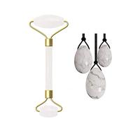 Rullo di giada bianca Yoni uova Tablero GuaSha Gouache raschietto Set cristallo naturale pietra viso rullo massaggiatore Kegel esercizio palla di giada-type 2
