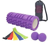 Rulo Masaje Muscular Foam Roller Masaje Rodillo de espuma de alta densidad Rodillo masajeador Tiempo rodillo de espuma Gran rodillo de espuma purple,set1