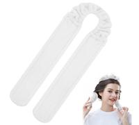 Rulos largos para rizos, rulos flexibles para el cabello sin calor, rulos suaves para dormir, banda bigudíes grandes para volumen, Heatless Waves Curler para cabello mediano largo (blanco, M)