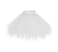RULTA Falda de tul para mujer, estilo años 50, Rockabilly, enagua retro, tutú, ballet, cosplay, vestido de fiesta, Blanco, S