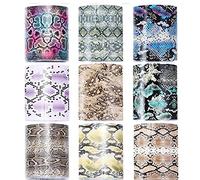 Ruluti 10 unids Sexy Sexy Sexed Snake Pattern Nail Foils Encantador Serpiente Impresión Nail Etiquetas de uñas Transferencia de Agua Calcomanías DIY Nail Art Decor