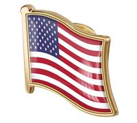 Ruluti 1pc Bandera Americana Pin De La Solapa del Esmalte del Metal De La Broche EE.UU. Bandera De Los Estados Unidos De Pin De La Solapa De La Novedad De Accesorios