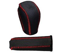 Ruluti Piel 1set Gear Shift Knob Cubierta del Coche Freno De Mano Cubre Anti Slip Estacionamiento Freno De Mano Apretones De La Manga para Auto Universal