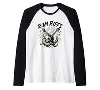 Rum Riffs Guitarra Tentáculo Pirata Camiseta Manga Raglan