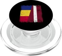 Rumania Letonia Media Bandera Rumana Letona Herencia PopSockets PopGrip para MagSafe