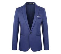 RUMAOZIA Americana blanca para hombre de otoño e invierno blazer casual elegante corte slim blazer de un solo botón chaqueta de traje de ocio monocolor moderno para negocios boda blazer abrigo con