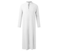 RUMAOZIA Bata musulmana para hombre musulmana caftán abaya hombres manga larga oriente medio albornoces árabes sauditas algodón lino vestidos étnicos túnica ropa árabe ropa de oración para hombres, N
