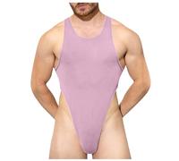 RUMAOZIA Body para hombre de una pieza, ropa interior, body, ropa interior, body de tirantes, camiseta interior, body de compresión, ropa deportiva, Rosa., S