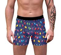 RUMAOZIA Calzoncillos bóxer de Navidad para hombre, calzoncillos divertidos, ligeros, cómodos, elásticos, deportivos, tangas de Navidad, para hombre, diseño navideño, calzoncillos retro de moda, azul