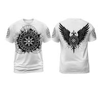 RUMAOZIA Camiseta para hombre Berserker Oso Vikingo Camiseta Guerrero Odin Thor Valhalla Runas Valknut Mitología Nórdica Brújula Lobos Vegvisir Camisetas Oversized Sudadera para Tiempo Libre y Deporte