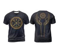 RUMAOZIA Camiseta para hombre Berserker Oso Vikingo Camiseta Guerrero Odin Thor Valhalla Runas Valknut Mitología Nórdica Brújula Lobos Vegvisir Camisetas Oversized Sudadera para Tiempo Libre y Deporte
