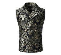 RUMAOZIA Chaleco de traje victoriano, chaleco gótico steampunk para hombre, elegante, vintage, boda, negocios, esmoquin, para Halloween, carnaval, fiesta, disfraz, chaleco medieval, Negro , M