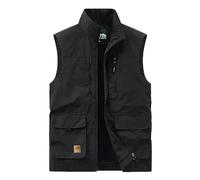 RUMAOZIA Chaleco de verano para hombre, ligero, para exteriores, tallas grandes, chaleco de pesca, chaleco de caza, sin mangas, chaqueta de camping, chaleco de trabajo, transpirable, deportivo