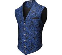 RUMAOZIA Chaleco Vintage para Hombre, Steampunk, Gótico, Cuello Alto, Botón, Corbata, Medieval, Oktoberfest, Renacentista, de Cuero para Carnaval, Halloween