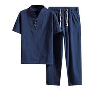 RUMAOZIA Chándal de dos piezas para hombre de algodón Tai Chi, uniforme de artes marciales, transpirable, manga corta, uniforme de meditación, uniforme de meditación, traje de Kung Fu chino, traje