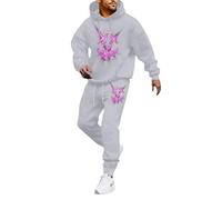 RUMAOZIA Chándal para hombre Halloween Chándal de 2 piezas con capucha y pantalones de chándal Smiling Face Smile Trend Fashion Streetstyle Print Y2K Hip Hop Tracksuit Baggy Streetwear Sportanzug