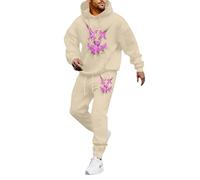 RUMAOZIA Chándal para hombre Halloween Chándal de 2 piezas con capucha y pantalones de chándal Smiling Face Smile Trend Fashion Streetstyle Print Y2K Hip Hop Tracksuit Baggy Streetwear Sportanzug