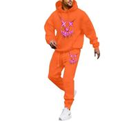 RUMAOZIA Chándal para hombre Halloween Chándal de 2 piezas con capucha y pantalones de chándal Smiling Face Smile Trend Fashion Streetstyle Print Y2K Hip Hop Tracksuit Baggy Streetwear Sportanzug