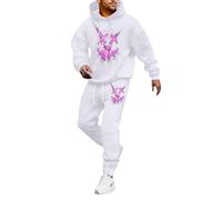 RUMAOZIA Chándal para hombre Halloween Chándal de 2 piezas con capucha y pantalones de chándal Smiling Face Smile Trend Fashion Streetstyle Print Y2K Hip Hop Tracksuit Baggy Streetwear Sportanzug