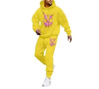RUMAOZIA Chándal para hombre Halloween Chándal de 2 piezas con capucha y pantalones de chándal Smiling Face Smile Trend Fashion Streetstyle Print Y2K Hip Hop Tracksuit Baggy Streetwear Sportanzug