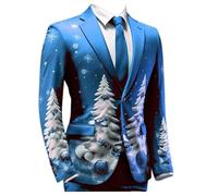 RUMAOZIA Chaqueta de Navidad para Hombre, Sombrero de Navidad, Traje de Navidad, Chaqueta de Ocio, Traje de Negocios, Chaqueta de Anzugjacke, Traje de Navidad, Outfit Deportivo y Festivo, Chaqueta