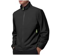 RUMAOZIA Chubasquero para hombre, resistente al agua, transpirable, chaqueta fina, chaqueta ligera cortavientos para bicicleta, chaqueta ligera de softshell, chaqueta de verano, chaqueta softshell