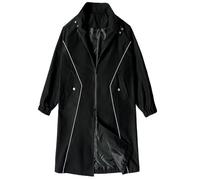 RUMAOZIA Gabardina para hombre Chaqueta cortavientos casual gabardina solapa chaqueta larga abrigo de invierno cálido cortavientos para hombres chaqueta fina de ciclismo cálida ropa de calle urbana