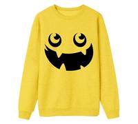 RUMAOZIA Halloween Langarmshirt Herren Pullover mit Lustig Motiv Sweat Regular Fit Baumwolle Pullovers Outdoor Rundhals Sweatshirt Leicht bequeme Sweatshirts Streetwear Weich Langarmshirt, amarillo