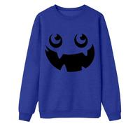 RUMAOZIA Halloween Langarmshirt Herren Pullover mit Lustig Motiv Sweat Regular Fit Baumwolle Pullovers Outdoor Rundhals Sweatshirt Leicht bequeme Sweatshirts Streetwear Weich Langarmshirt, azul, L