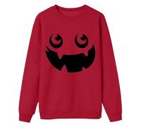 RUMAOZIA Halloween Langarmshirt Herren Pullover mit Lustig Motiv Sweat Regular Fit Baumwolle Pullovers Outdoor Rundhals Sweatshirt Leicht bequeme Sweatshirts Streetwear Weich Langarmshirt, rojo, XXL