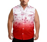 RUMAOZIA Hawaii Outfit Herren Hawaii Hemd Männer Ärmloses Shirt Freizeithemden für Herren Hawaiihemd bequem leichtes Faschingskostüme Bad Taste Outfit Sommerparty 90er Jahre Outfit Sommerhemd, Q