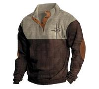 RUMAOZIA Jersey cristiano para hombre con cuello alto, sudadera con botones de Jesús, clásico patchwork medieval, suéter gótico de invierno, parte superior de Pascua, cómodo jersey de entretiempo, O