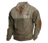RUMAOZIA Jersey cristiano para hombre con cuello alto, sudadera con botones de Jesús, clásico patchwork medieval, suéter gótico de invierno, parte superior de Pascua, cómodo jersey de entretiempo, O