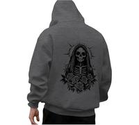RUMAOZIA Jersey de calavera para hombre, sudadera con capucha para hombre, calavera, Halloween, ciclista, punisher calavera, sudadera con capucha de algodón holgado, jersey de punto fino, camiseta de