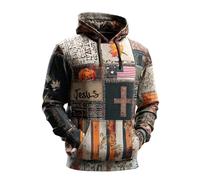 RUMAOZIA Jesús Sudadera con capucha para hombre Sudadera de manga larga Entrenamiento Jersey Hombres con Bolsillos Halloween Bloque de Color Sudaderas con Capucha Retro a Cuadros Sudaderas con Capucha