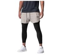 RUMAOZIA Leggings de compresión 2 en 1 para hombre, pantalones de entrenamiento, pantalones de jogging, pantalones cortos, mallas de deporte, fitness, jogger, entrenamiento, secado rápido, pantalones