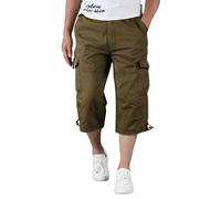RUMAOZIA Pantalones cargo 3/4 para hombre, bermudas, multibolsillos, 3/4 de largo, pantalones de trekking, militares, pantalones de playa, excursiones, viajes, verano, pantalones cortos de algodón,