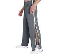 RUMAOZIA Pantalones de entrenamiento para hombre, rehabilitación con lado abierto, pantalones de chándal con botones a presión, pantalones de rehabilitación con botones laterales para abrir,